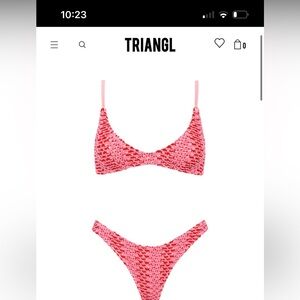 Triangle swimsuit! Barely worn. Small top, medium bottom. Bag included